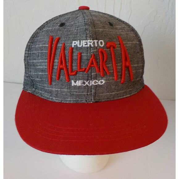 Puerto Vallarta Mexico Baseball Cap Hat Red Black Men One Size Embroidery - Picture 1 of 5